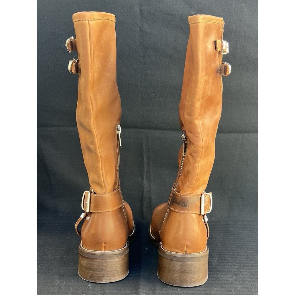 STEVE MADDEN Bryanna Moto Boot Brown Leather Women's Size 8 US - Picture 8 of 14